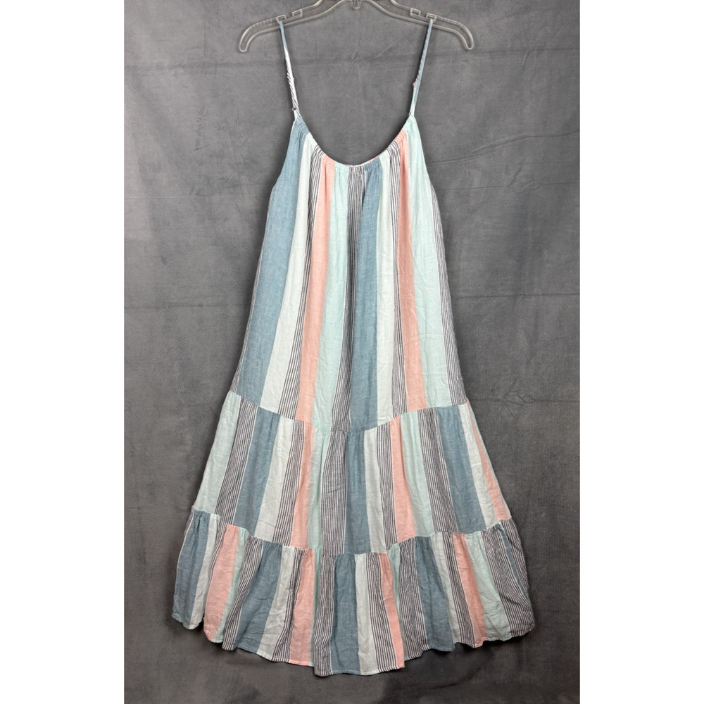 Rails Adora Dress Womens XL Highland Stripe Linen Blend Spaghetti Strap Midi - Picture 3 of 16